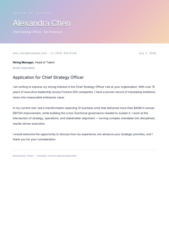 Silk Gradient — CV template preview