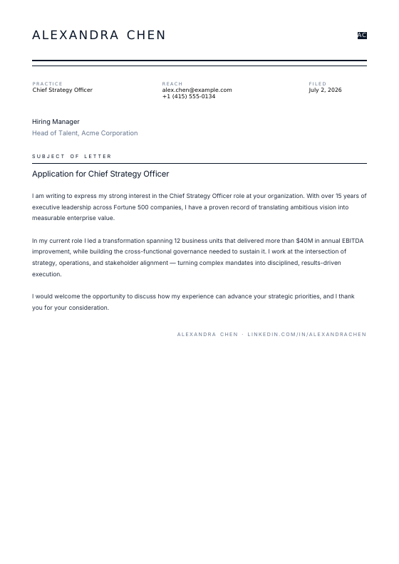 Consulting Partner — CV template preview