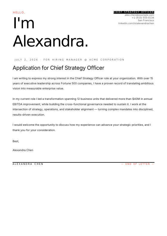 Creative Director — CV template preview