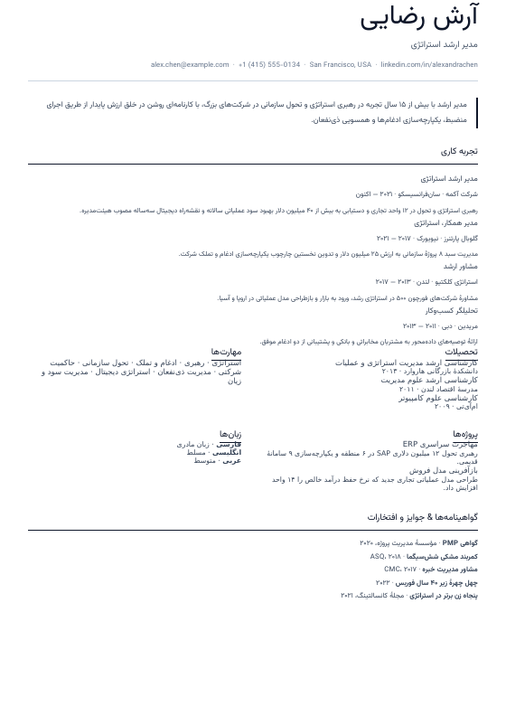 فشرده برجسته — CV template preview
