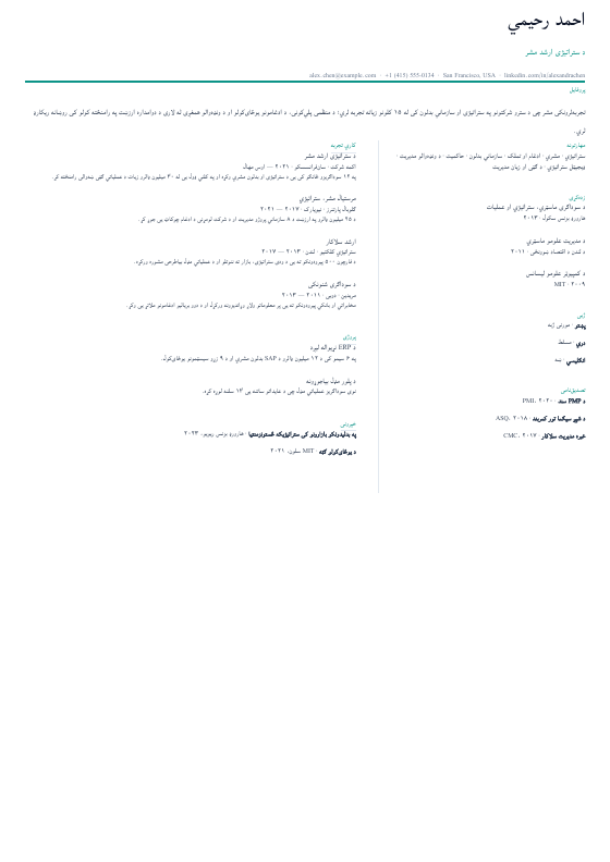 دوه‌ستوني — CV template preview