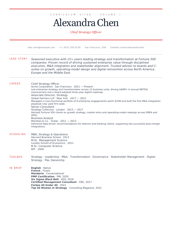 Newsletter — CV template preview