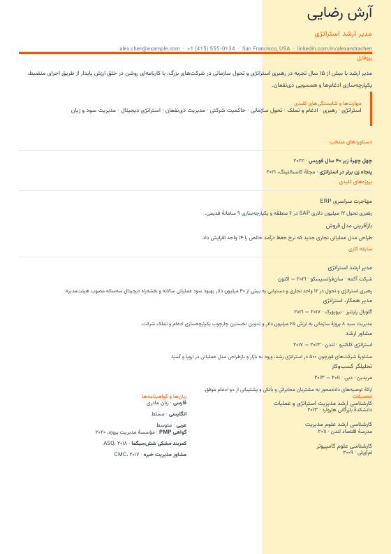 مهارت‌محور — CV template preview