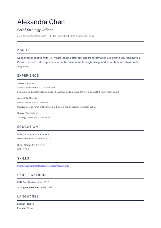 Power Resume