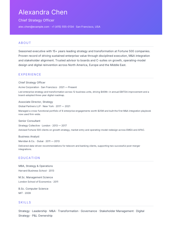 Gradient Wave — CV template preview