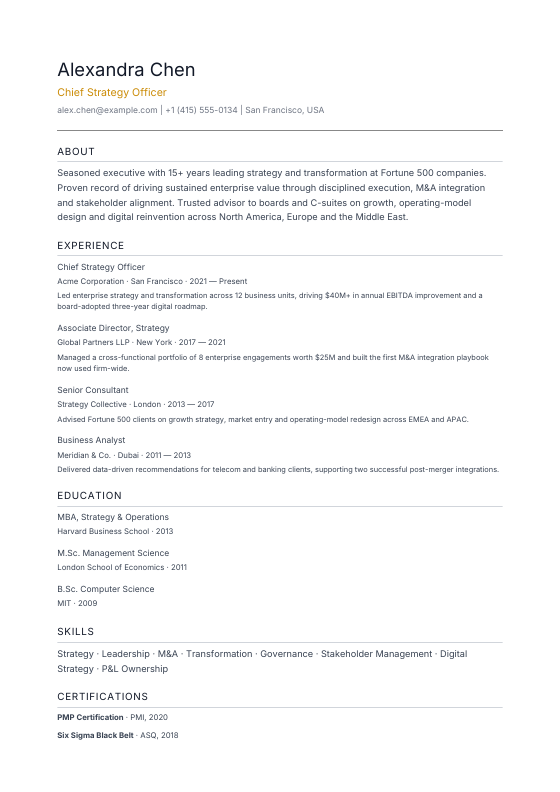 Electrical Systems — CV template preview