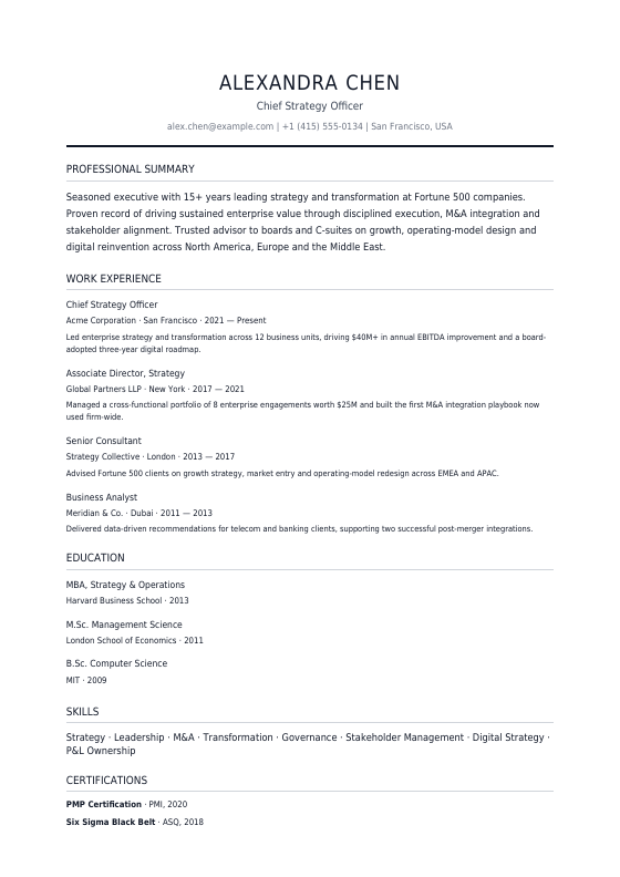 ATS-Friendly — CV template preview