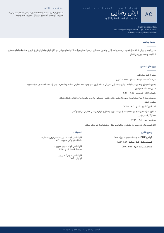Sapphire Consulting Elite — CV template preview