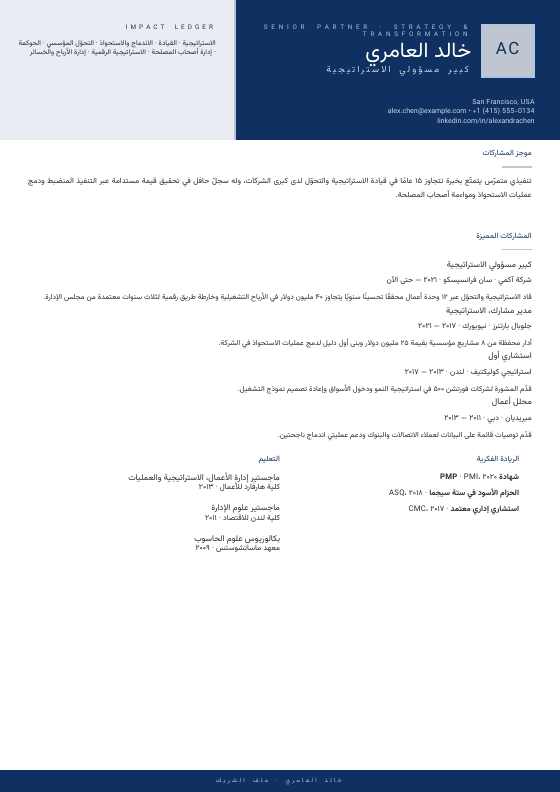 Sapphire Consulting Elite — CV template preview